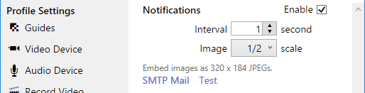 Alert notification settings.