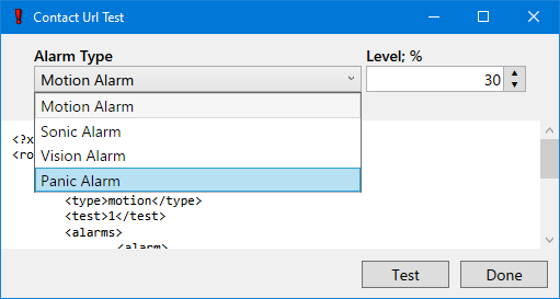 Contact URL alert simulator.