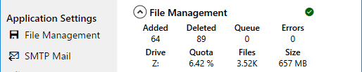 File manager performance counters.