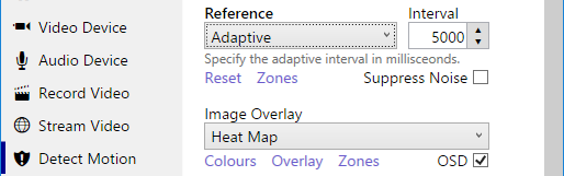 Motion detector reference frame algorithm selection.