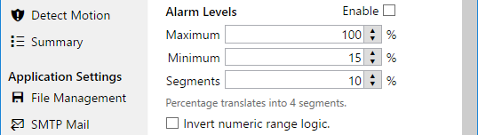 machine vision alarm levels.