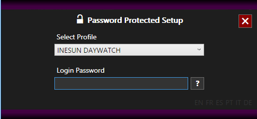 Protected Setup login popup.