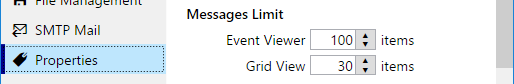 Messages limit settings.