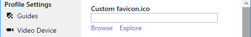 Web server favicon settings.