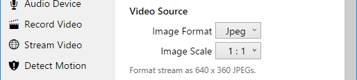 Remote access default image format.