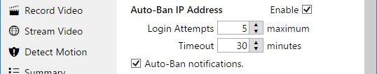 Auto-Ban feature settings.