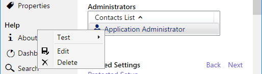WAV101 application administrators listing.