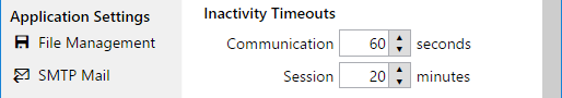 Web server inacivity timeout settings.